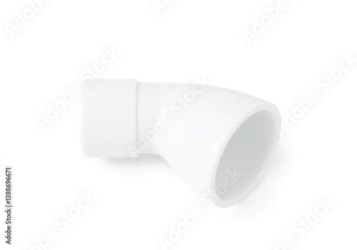 A white pipe coupler with a white cap is cut in half AI generated.