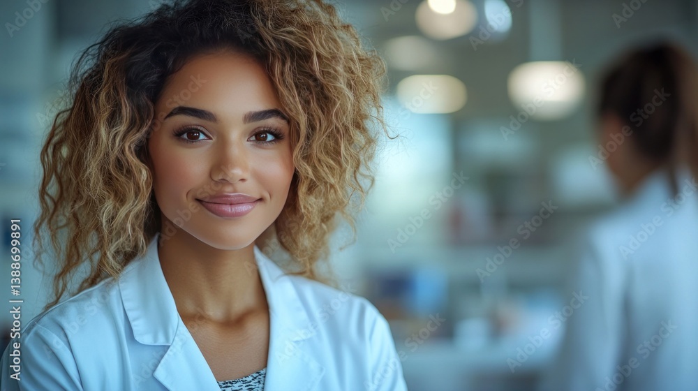 Fototapeta premium A female dermatologist holding a chart of different skin conditions, discussing customized skincare solutions with a patient