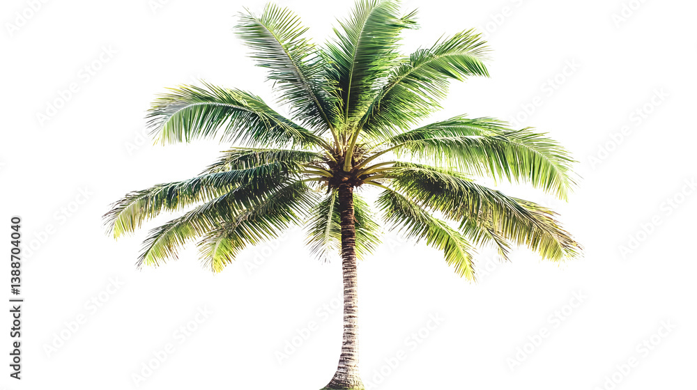 Obraz premium Isolated Palm Tree Illustration On Transparent PNG Background