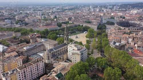 Wallpaper Mural  Nimes Arena aerial panoramic view. Nimes is a city in the Occitanie region of southern France Torontodigital.ca