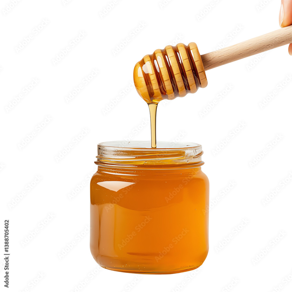 isolated transparent png Delicious honey dripping from wooden dipper. isolated transparent png Delicious honey dripping from wooden dipper.