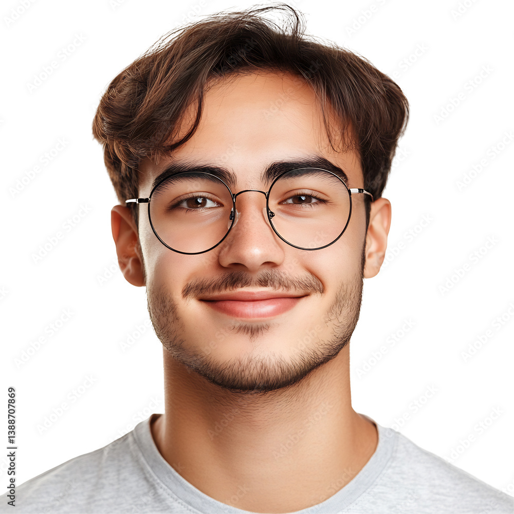 Smiling young man gently posing against bright white background. AI Generated Smiling young man gently posing against bright white background. AI Generated