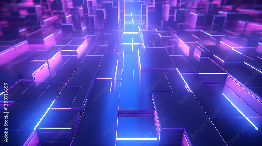3d rendering of Blue and purple abstract geometric background. Scene for advertising, technology, showcase, banner, game, sport, cosmetic, business, metaverse. Sci-Fi Illustration. Product display 3d rendering of Blue and purple abstract geometric background. Scene for advertising, technology, showcase, banner, game, sport, cosmetic, business, metaverse. Sci-Fi Illustration. Product display
