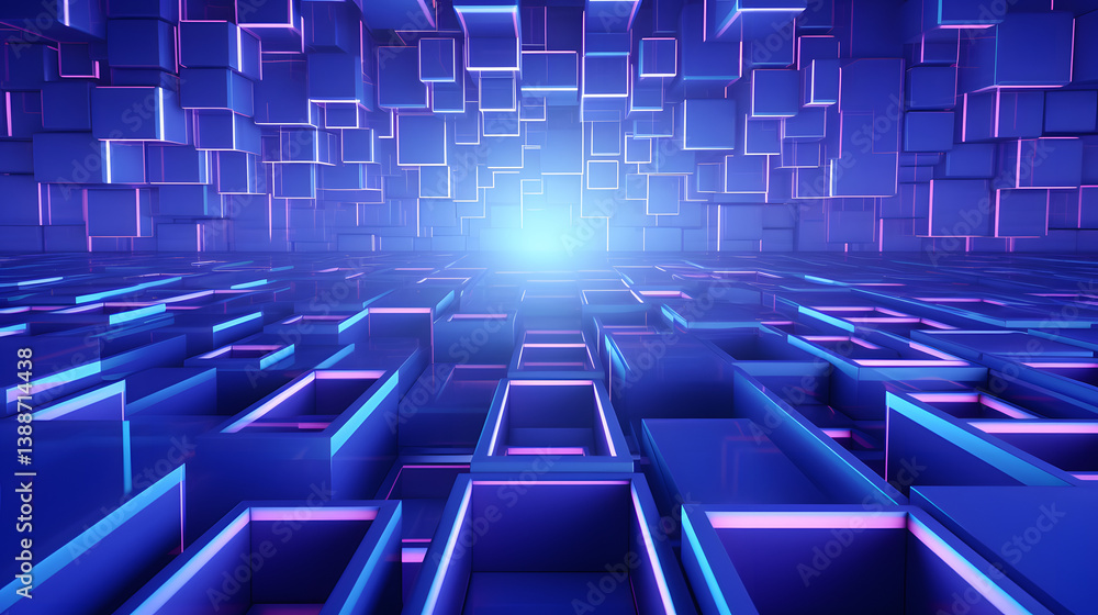 3d rendering of Blue and purple abstract geometric background. Scene for advertising, technology, showcase, banner, game, sport, cosmetic, business, metaverse. Sci-Fi Illustration. Product display 3d rendering of Blue and purple abstract geometric background. Scene for advertising, technology, showcase, banner, game, sport, cosmetic, business, metaverse. Sci-Fi Illustration. Product display