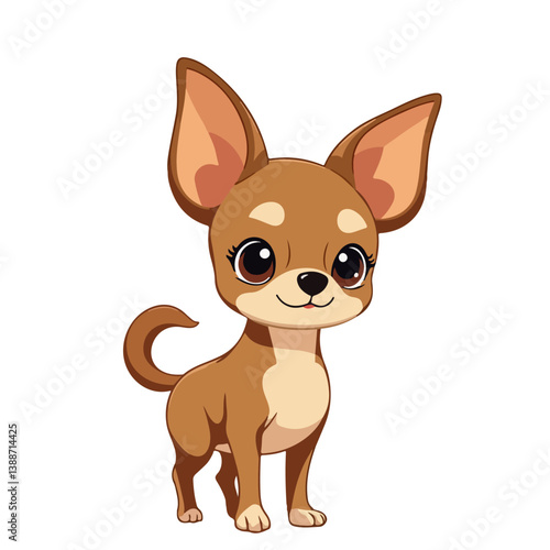 Chihuahua dog cartoon vector illustration