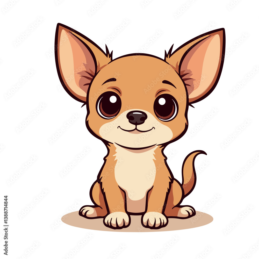 Chihuahua dog cartoon vector illustration