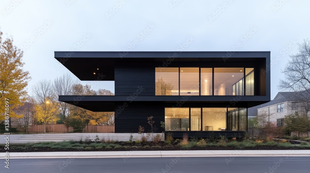 Modern black residence with a contemporary design Modern black residence with a contemporary design