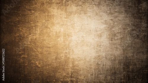 Black dark brown sepia beige white abstract texture background. Fabric canvas. Color gradient. Light spot glow. Grain rough grunge. Old vintage retro ancient rustic style. Blank template. 