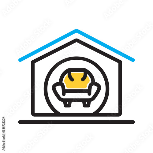 Vector multi color icon for Home furnishing