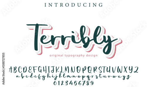 Terribly Font Stylish brush painted an uppercase vector letters, alphabet, typeface