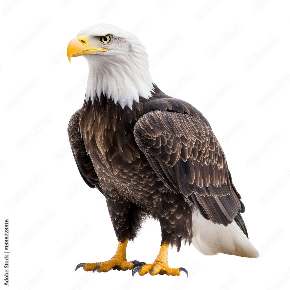 Obraz premium Majestic bald eagle isolated transparent background wildlife photography bird of prey