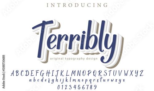 Terribly Font Stylish brush painted an uppercase vector letters, alphabet, typeface
