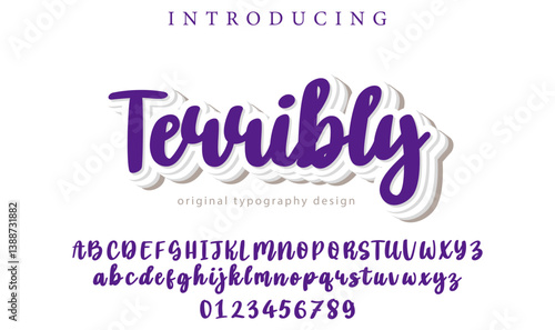 Terribly Font Stylish brush painted an uppercase vector letters, alphabet, typeface