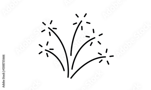 fireworks outline icon. Vector isolated pictogram for web and app on transparent background editable stroke. EPS 10