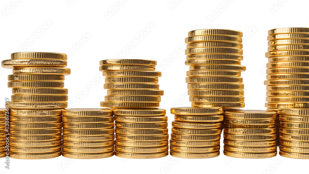 A set of different jackpot gold coin stacks isolated on transparent background, shiny golden coins in various pile arrangements for digital use A set of different jackpot gold coin stacks isolated on transparent background, shiny golden coins in various pile arrangements for digital use