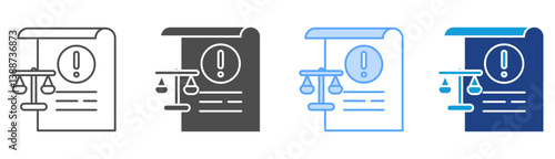 Lawsuit Icon Set Multiple Style Collection