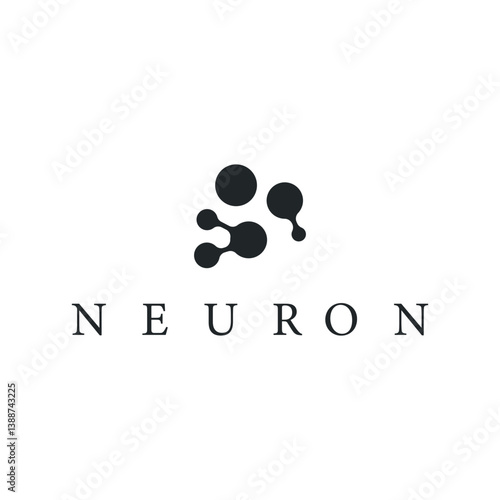 cell neuron technology logo design illustration data simple abstract modern template brand product