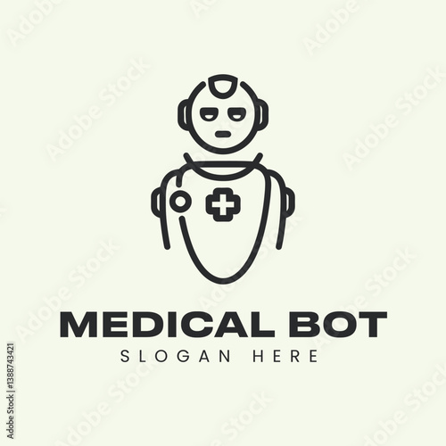 Medical bot logo, unique logo, modern logo, bot logo