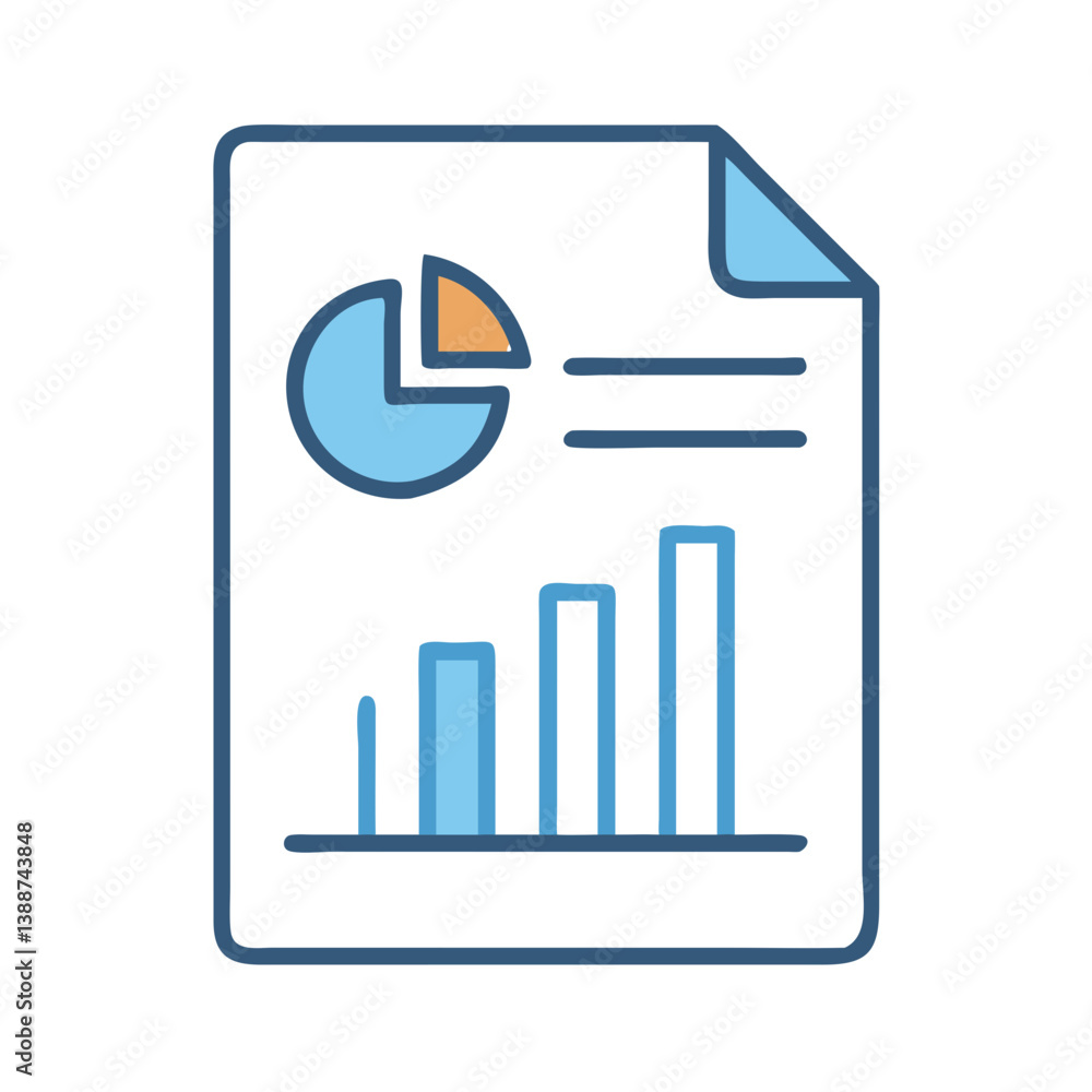 Analytics Report Document Page Icon Design