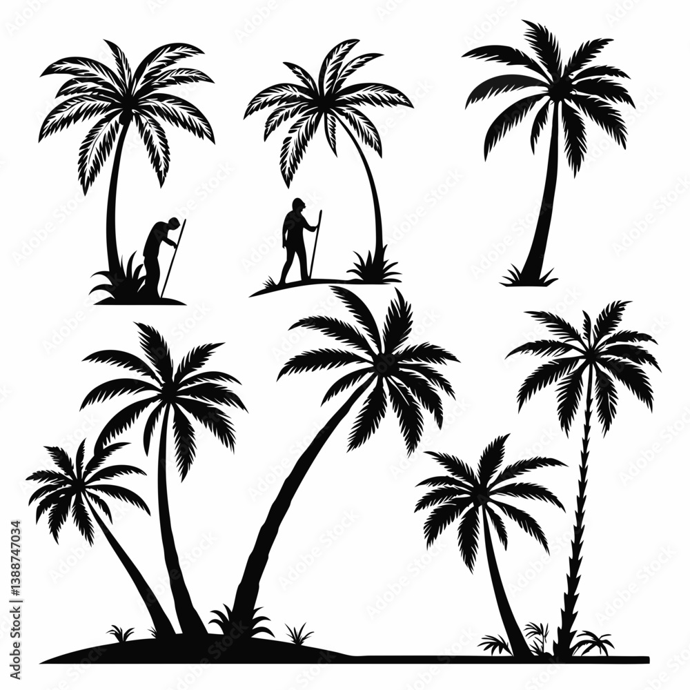 Fototapeta premium set of palm trees