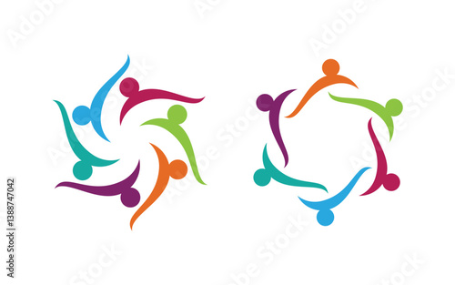 Community and adoption care network and social icon illustration v.91