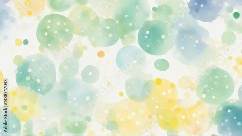 Gentle Spring Watercolor Background – Soft and Colorful Polka Dots