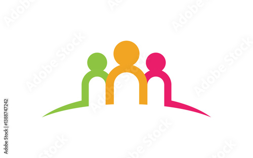 Community and adoption care network and social icon illustration v.97