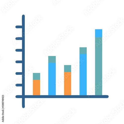 Bar Chart Data Points Icon Design