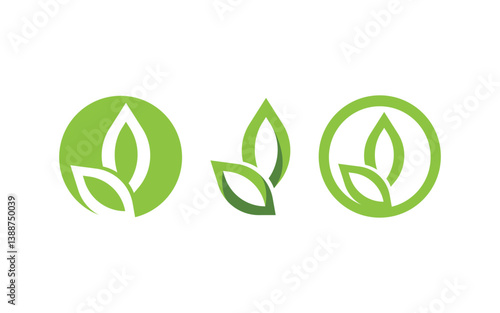 Nature leaf ecology vegan concept Logo illustration v.71
