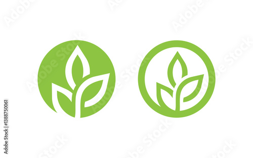 Nature leaf ecology vegan concept Logo illustration v.72