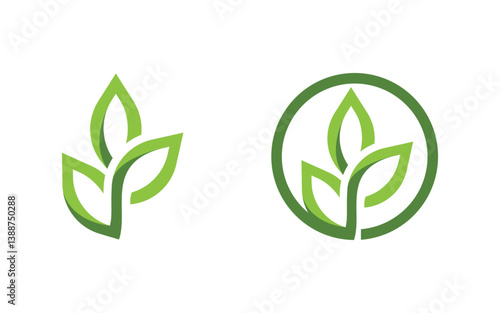 Nature leaf ecology vegan concept Logo illustration v.80