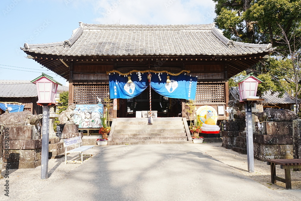 Toyotamahime-jinjya Shrine at Ureshino Onsen or Hot Spring, in Saga, Japan - 日本 佐賀 嬉野温泉 豊玉姫神社