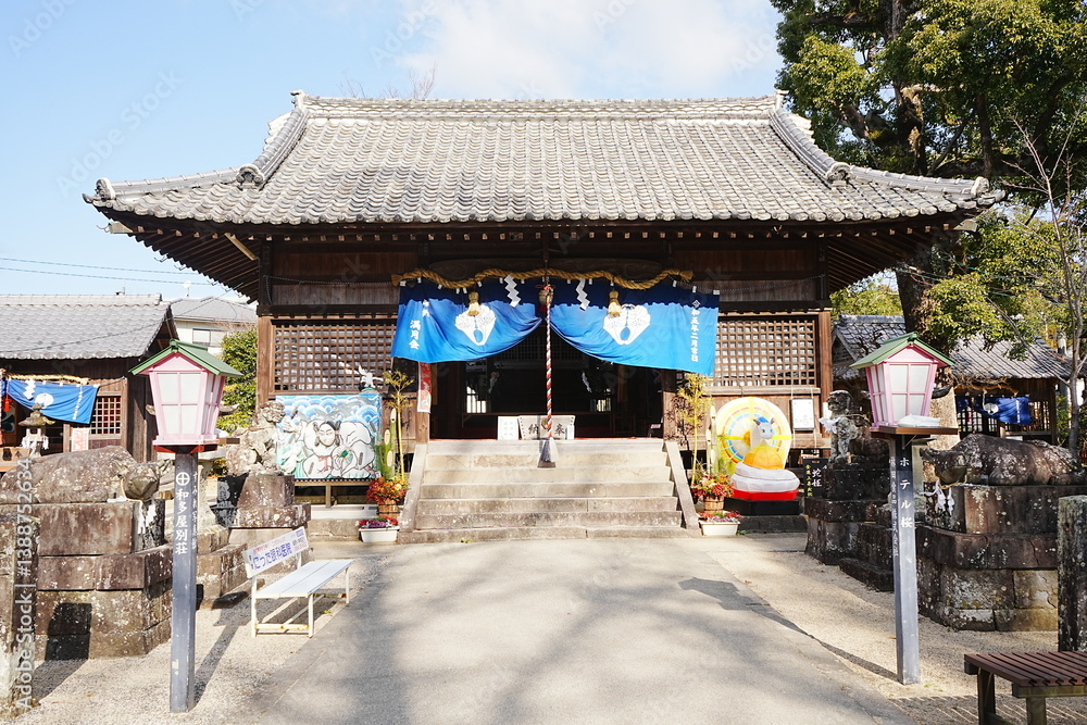 Toyotamahime-jinjya Shrine at Ureshino Onsen or Hot Spring, in Saga, Japan - 日本 佐賀 嬉野温泉 豊玉姫神社