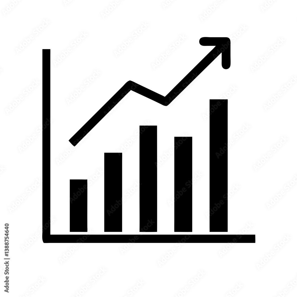 Bar Chart with Upward Trend Icon Design Bar Chart with Upward Trend Icon Design