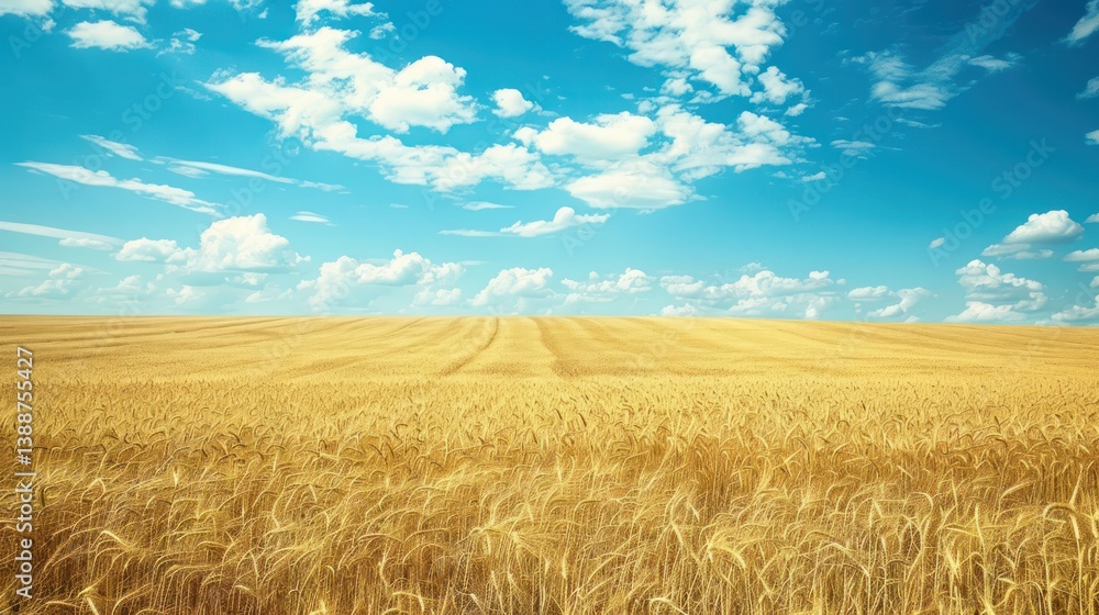 grainfield with blue sky on background grainfield with blue sky on background
