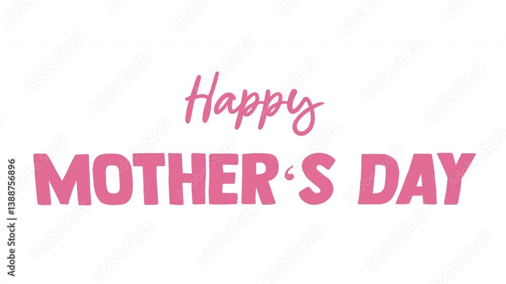Mother's day greeting card. animation banner with pink Mother's day greeting card. animation banner with pink