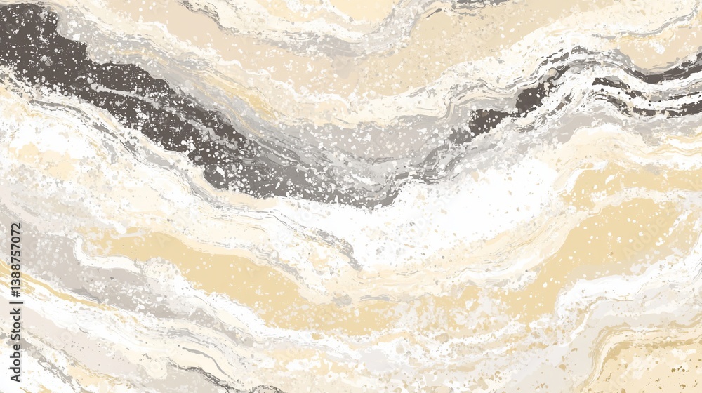 Obraz premium Elegant fluid art background with beige, gray and white colors interplay