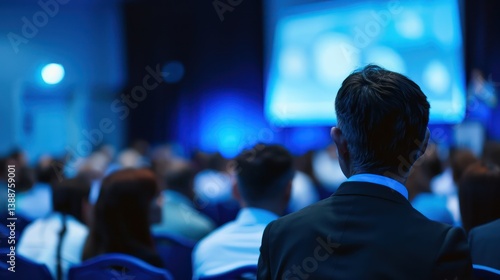 A conference presentation with a researcher presenting scientific findings and breakthroughs.