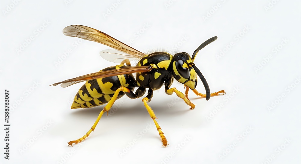 Yellowjacket Wasp: Detailed Macro Photography AI Generated Yellowjacket Wasp: Detailed Macro Photography AI Generated