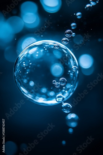 Wallpaper Mural Captivating aquatic spheres cascading in a deep blue submerged world Torontodigital.ca