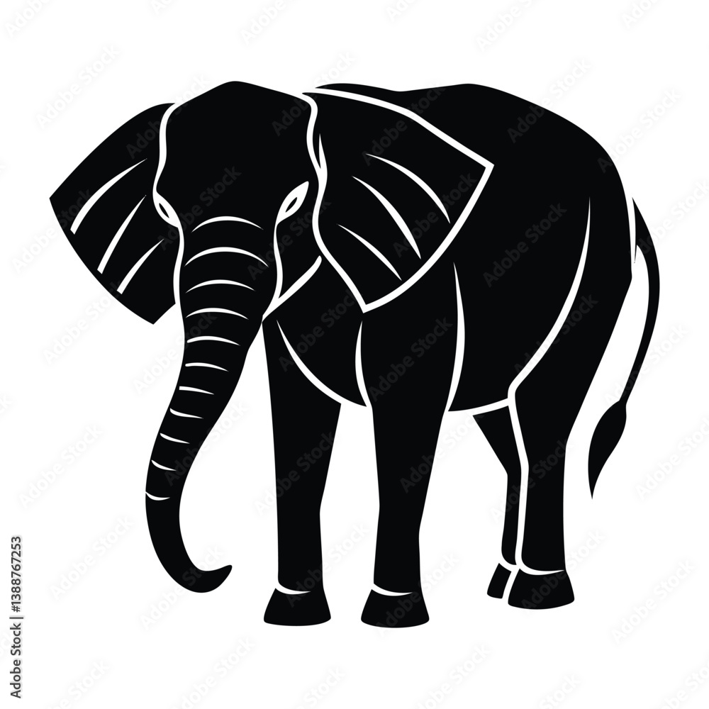 Fototapeta premium black and white elephant