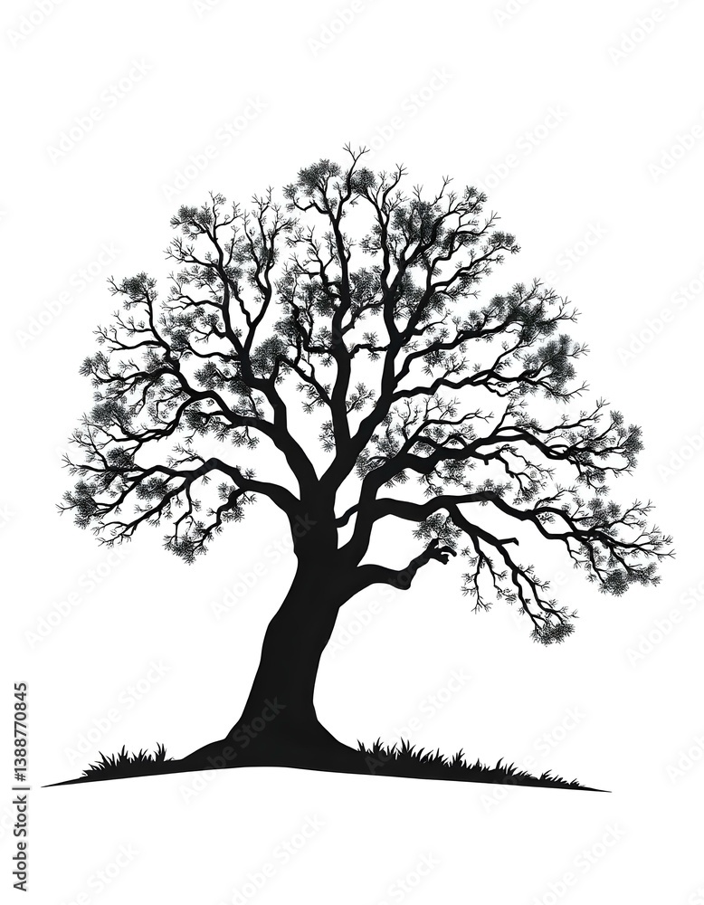 Fototapeta premium tree silhouette isolated on white