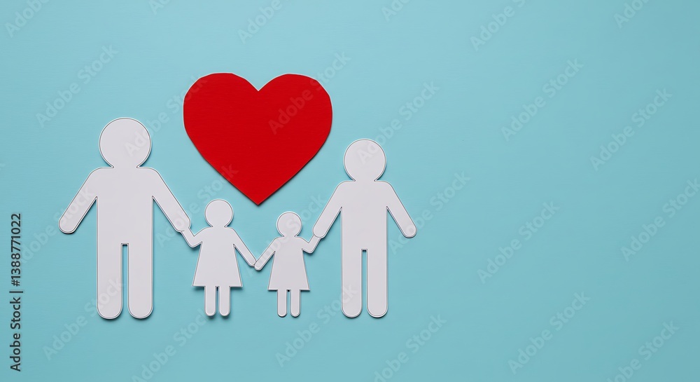 Family Love: Paper Cutout Heartfelt Design AI Generated Family Love: Paper Cutout Heartfelt Design AI Generated