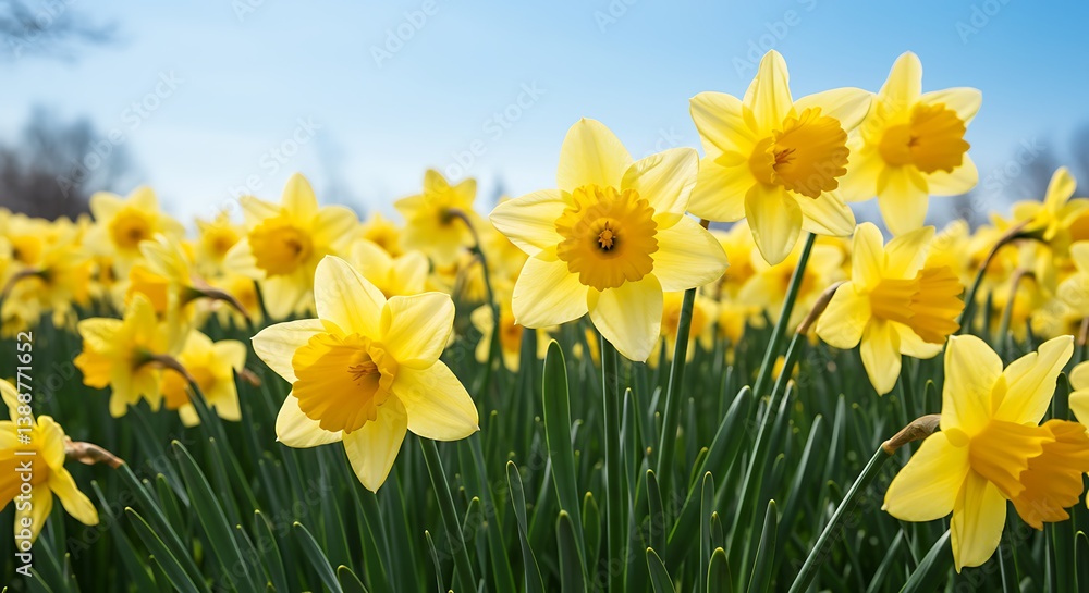 Sunny Daffodil Field: Spring's Golden Embrace AI Generated Sunny Daffodil Field: Spring's Golden Embrace AI Generated