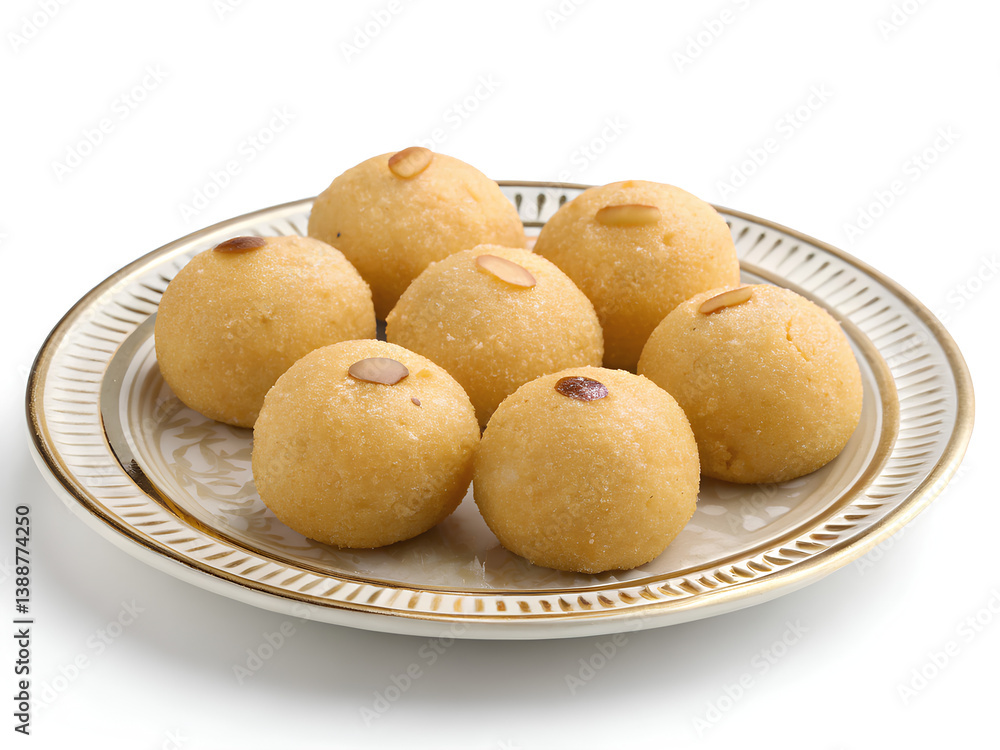 Traditional Indian Ladoo Sweets on Elegant Plate
Traditional Indian Ladoo Sweets on Elegant Plate