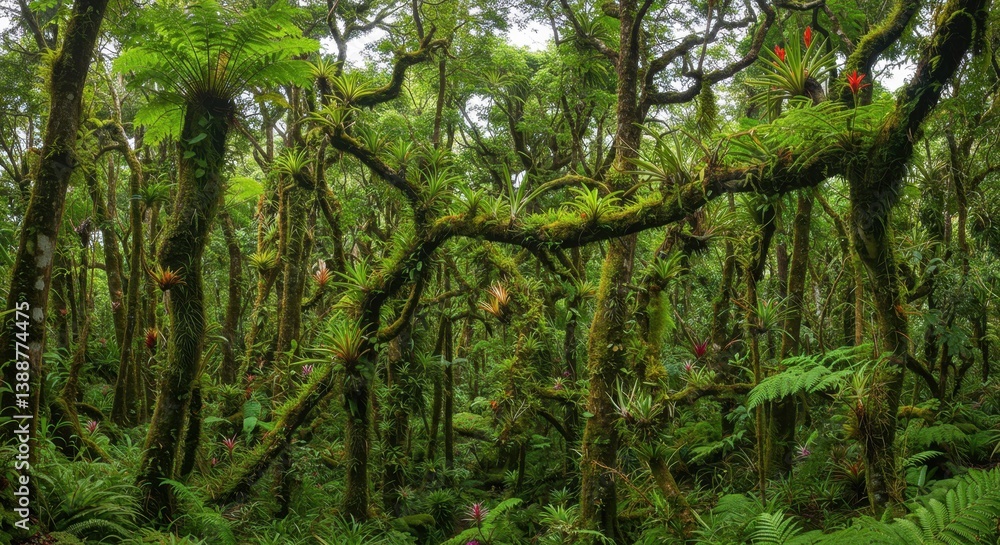 Lush Rainforest Canopy: A Dense, Mossy Jungle Paradise Lush Rainforest Canopy: A Dense, Mossy Jungle Paradise