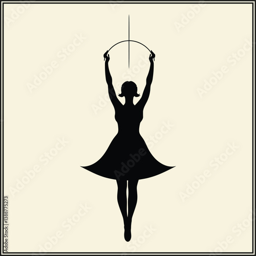 Acrobat Silhouette, Gymnastics Pose