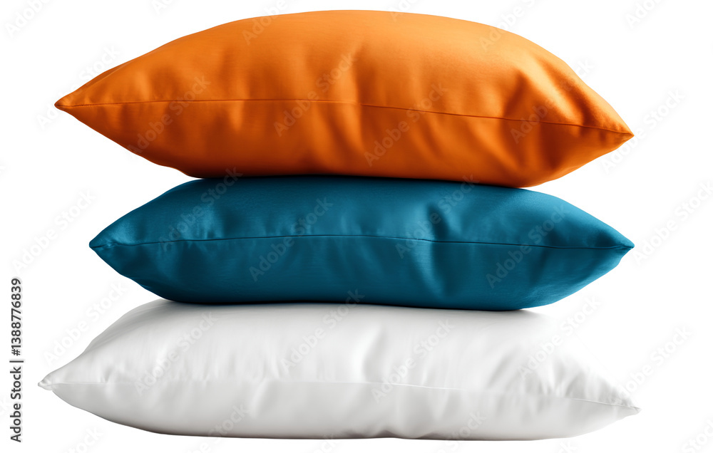 Pile of three pillows isolated on a transparent background Pile of three pillows isolated on a transparent background