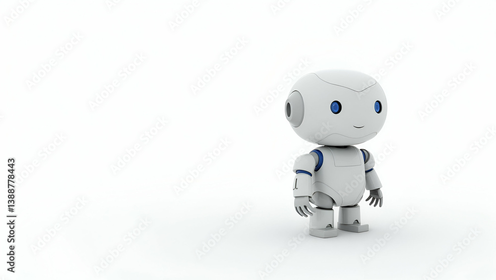 Fototapeta premium Flat Minimalist Wallpaper: Elegant Digital Geometry & Humanoid AI Fusion in Modern Robotic Forms for Futuristic Intelligent Design & High-Tech Aesthetics