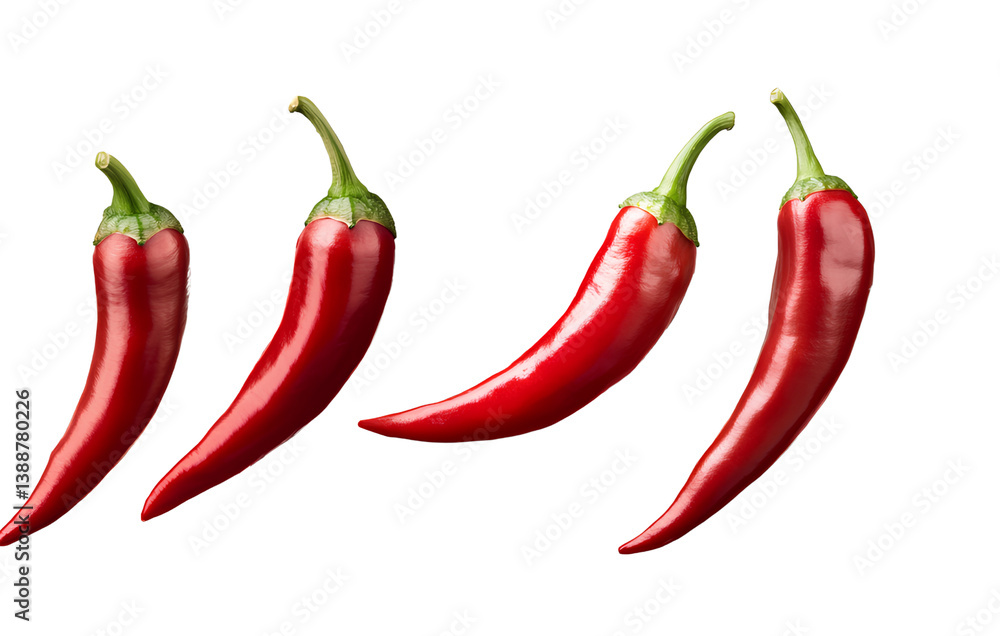 Red chili peppers, isolated on a transparent background Red chili peppers, isolated on a transparent background